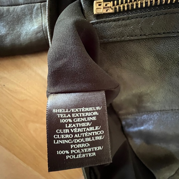 Ann Taylor 100% Genuine Leather Gray Moto Jacket buttery real leather - Picture 11 of 16